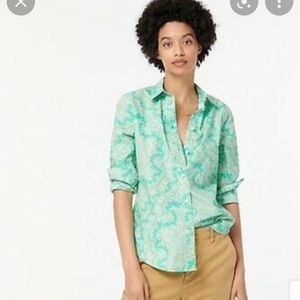 J.Crew Crisp Cotton Ratti Paisley Blouse